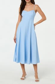 ASTR the Label Linen Blend Midi Dress