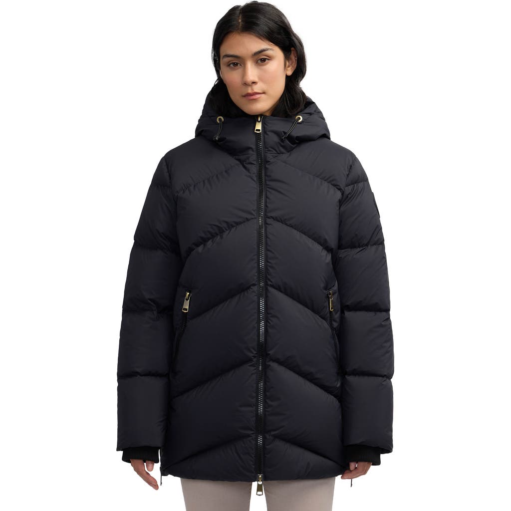 Pajar Fallon Boxy Inverted Chevron Quilted Puffer In Black