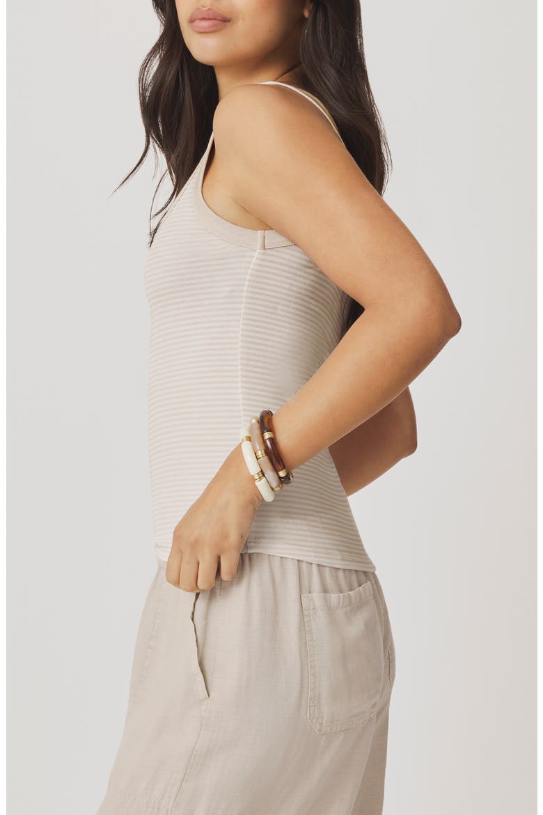Josie Stripe Tank, Alternate, color, FAWN BEIGE/ WHITE
