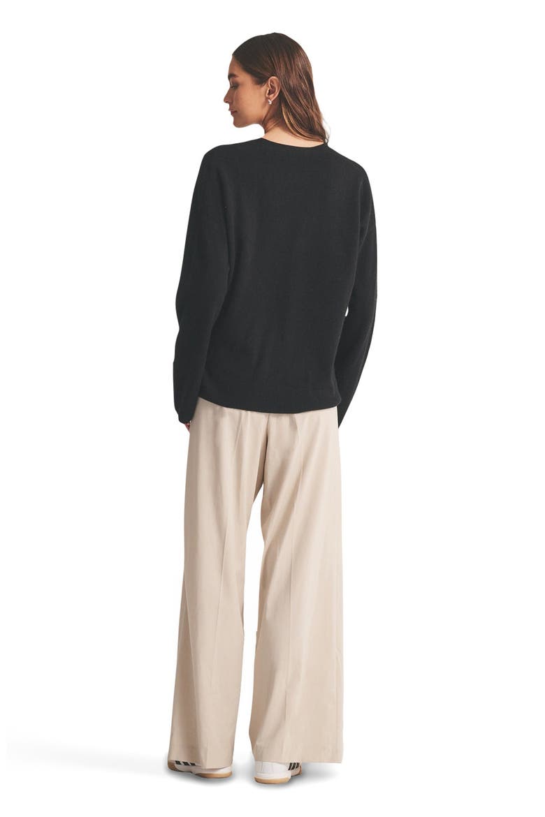 Signature Cashmere Boxy Cardigan, Alternate, color, Black