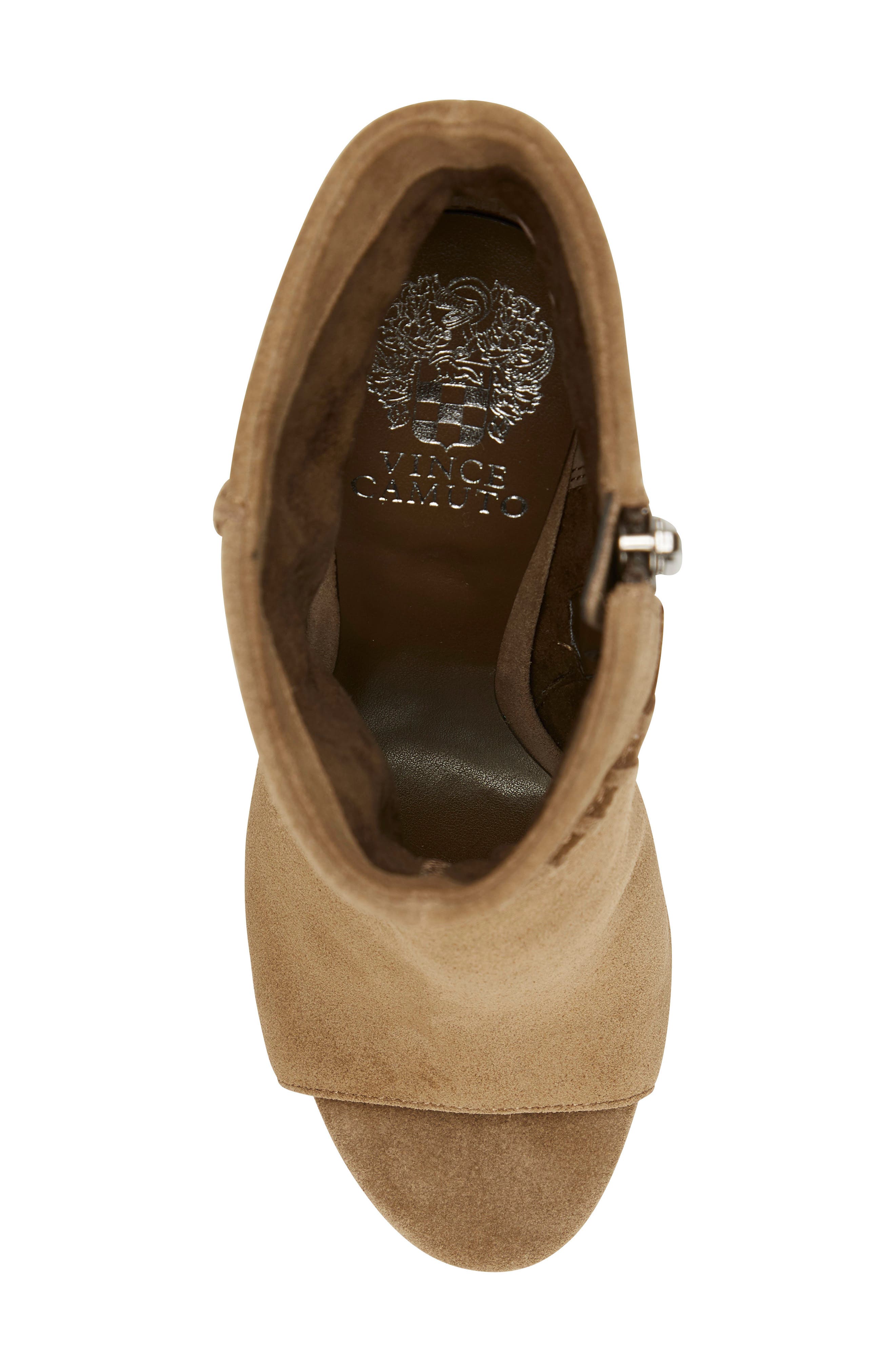 Sashane Open Toe Boot, Alternate, color, DARK OAK SUEDE