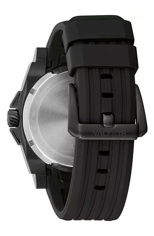 Bulova Precisionist 3-hand Quartz Silicone Strap Watch, 48.3mm In Black