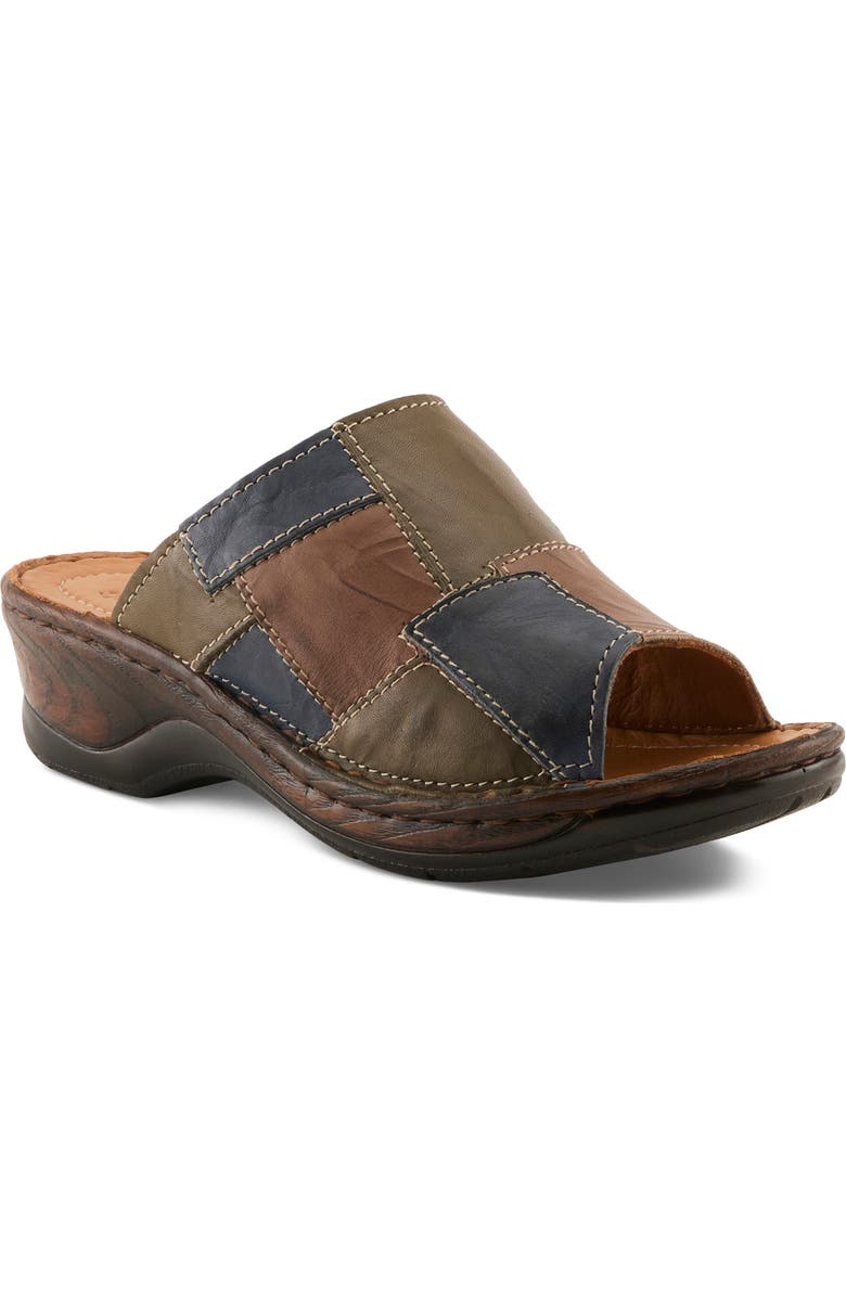 Spring Step Nivara Slide Sandal, Main, color, Olive Multi