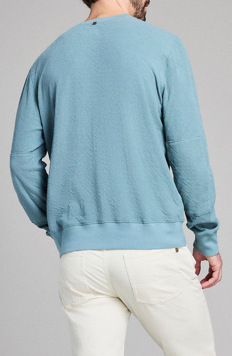Billy Reid Rib Crinkle Cotton Sweatshirt, Alternate, color, Blue