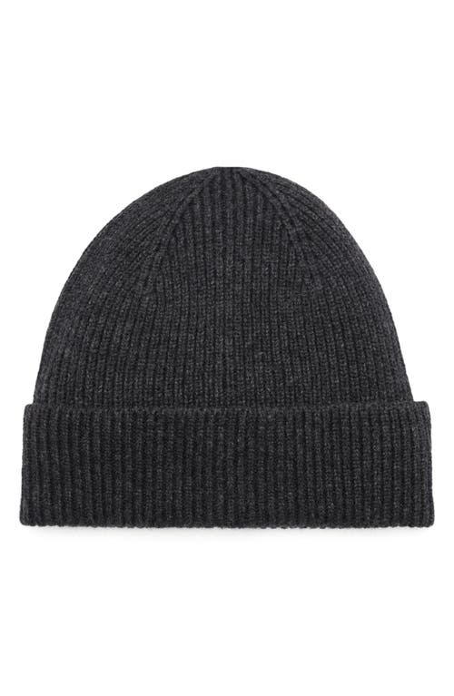 Mango Rib Beanie In Dark Heather Grey