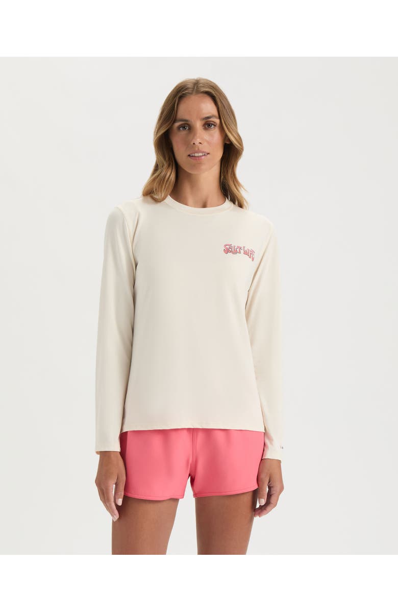 Salt Life Sunrise Vibes SLX Performance Long Sleeve Shirt, Main, color, Chalk