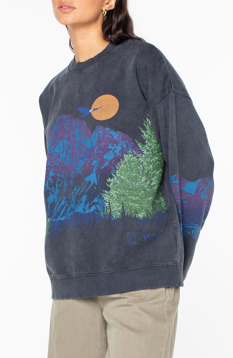 Roxy Line-Up Oversize Graphic Sweatshirt, Alternate, color, Phantom