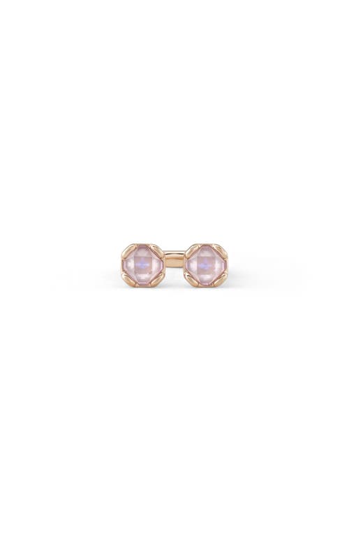 Unode50 Two Faceted Crystals Facing Each Other Metal Alloy Ring In Gold