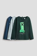 H&M 3-pack Printed Long-sleeved T-shirts