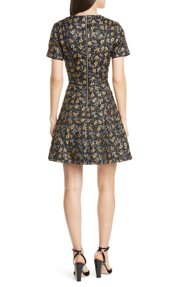Ted Baker London Divwine Floral Jacquard Fit & Flare Dress, Alternate, color, 