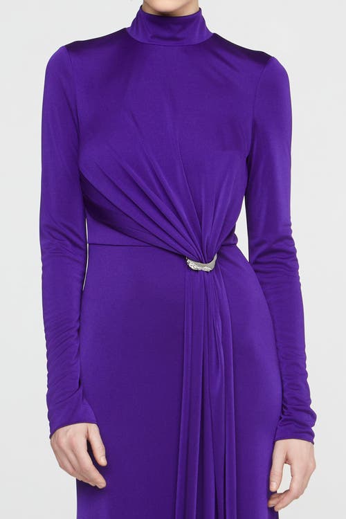 Halston Mya Long Sleeve Jersey Dress In Blue