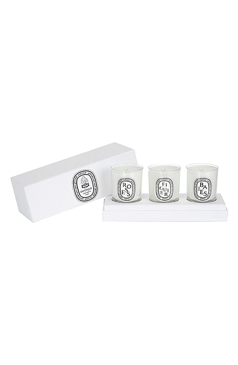 Diptyque Mini Baies (Berries), Figuier (Fig) & Roses Candle Discovery Set, Alternate, color,