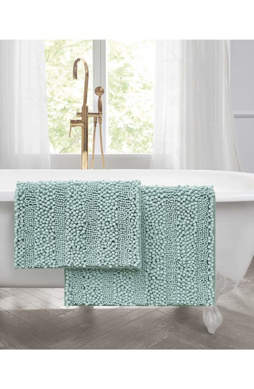 Laura Ashley Chenille Set Of 2 Bath Rugs In Sage Green