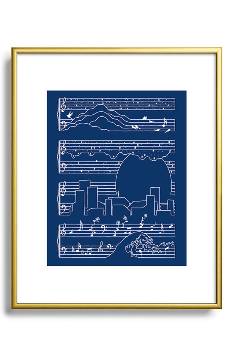 Deny Designs The Moonlight Sonata Blue Framed Art Print, Alternate, color, Blue