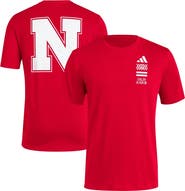 adidas Men's adidas Scarlet Nebraska Huskers Reverse Retro Baseball 2 Hit T-Shirt