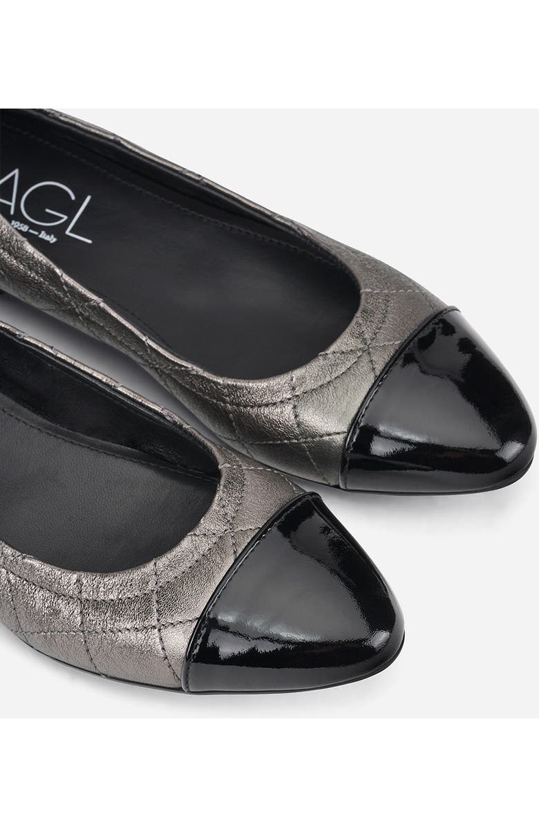 AGL Naomi Quilted Cap Toe Ballet Flat, Alternate, color,