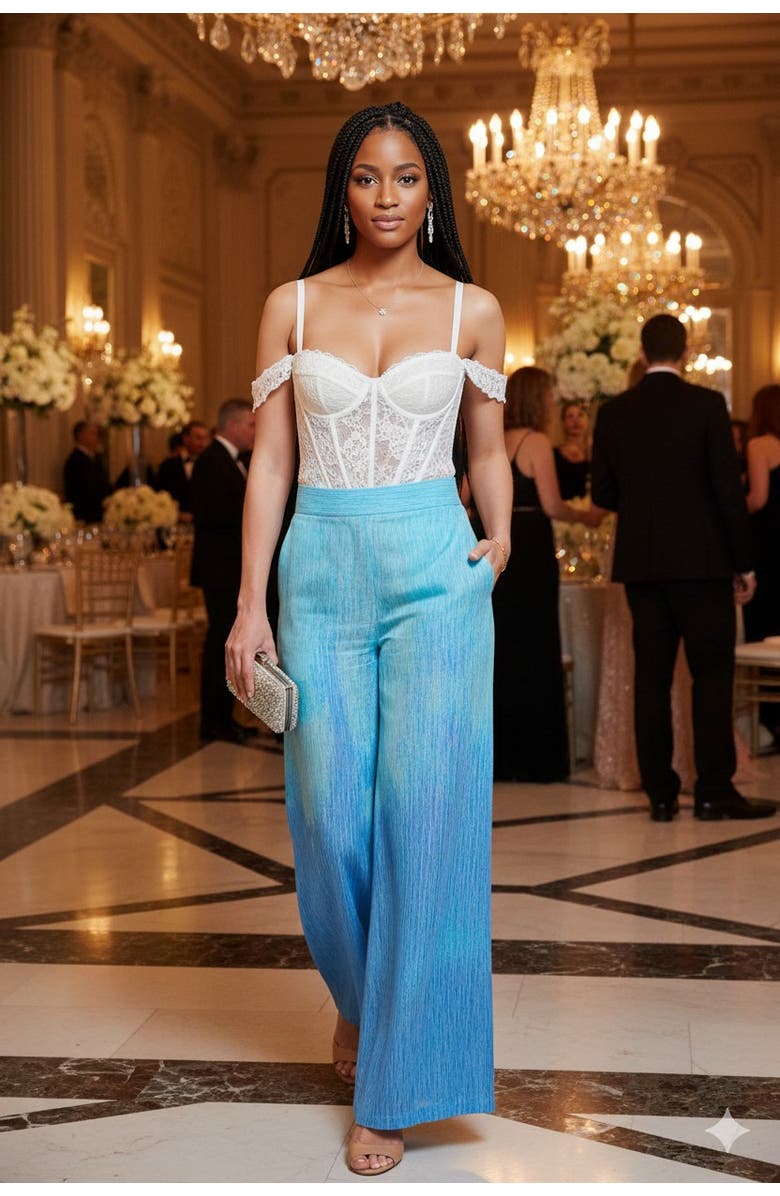 KAHINDO Ombre Wide Leg Pants, Alternate, color, Ombre Blue