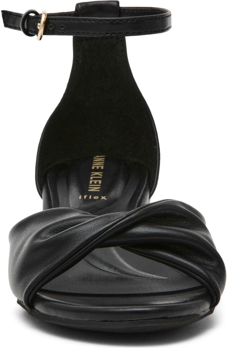 Anne Klein Whitby Ankle Strap Slide Sandal, Alternate, color, Black Smooth