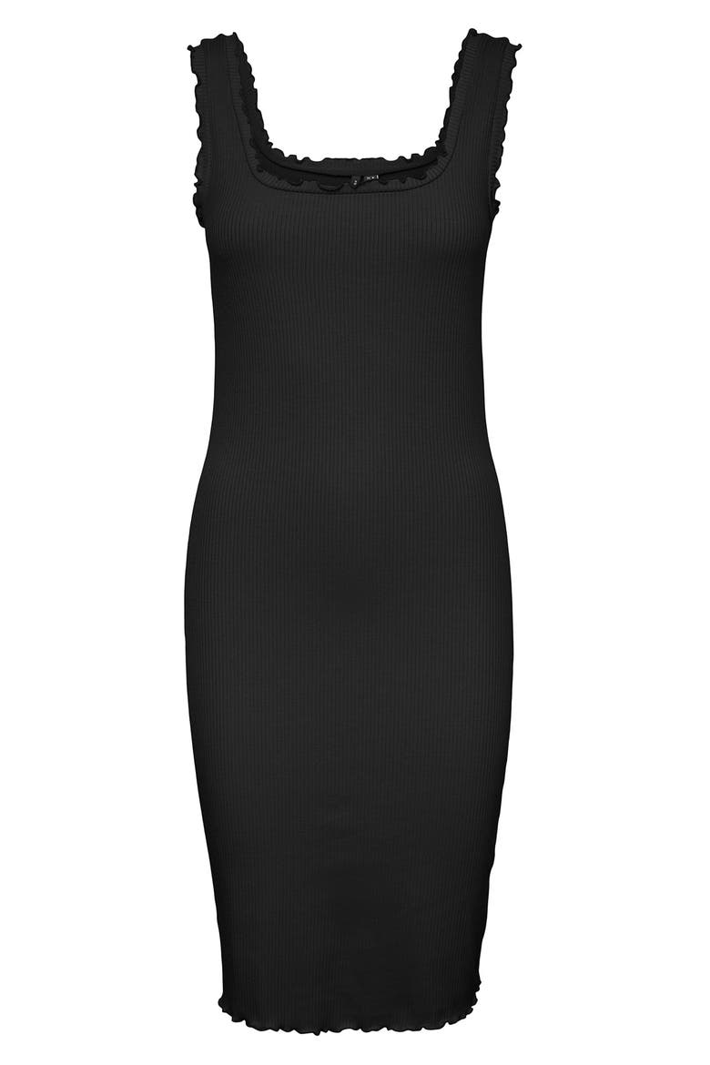 Polly Rib Tank Dress, Alternate, color, BLACK