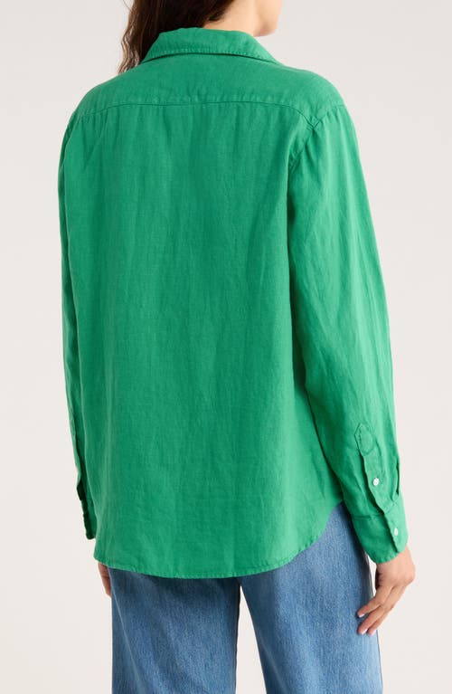 Frank & Eileen Relaxed Linen Button-up Shirt In Green