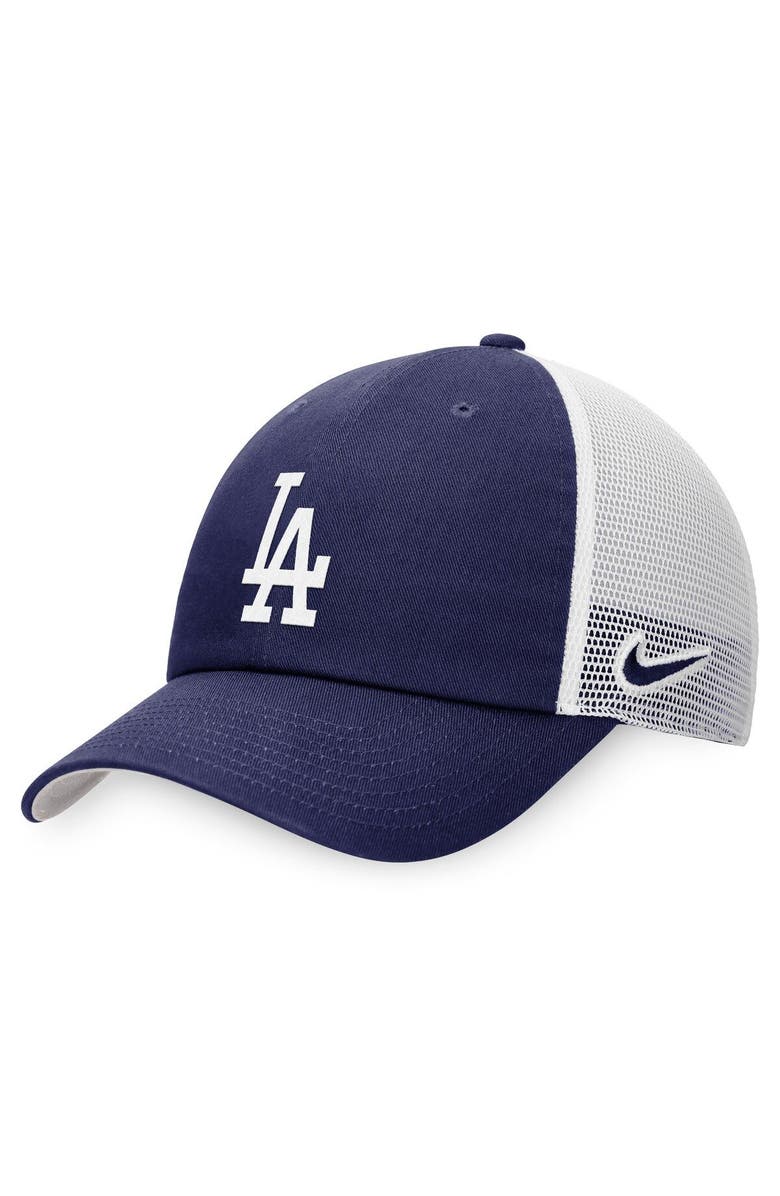 Nike Men's Nike Royal/White Los Angeles Dodgers Heritage86 Lightweight Unstructured Adjustable Trucker Hat, Main, color,
