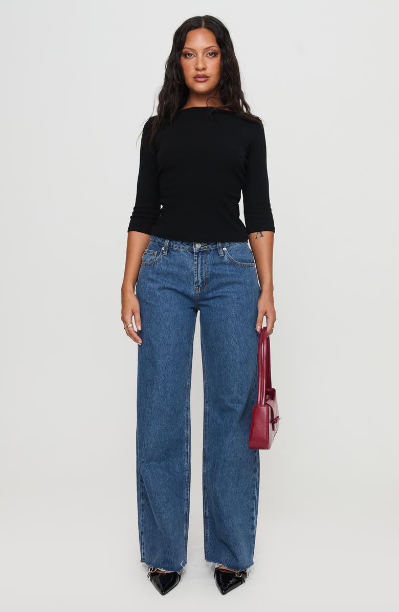 Princess Polly Darla Raw Hem Low Rise Relaxed Straight Leg Jeans, Alternate, color, 