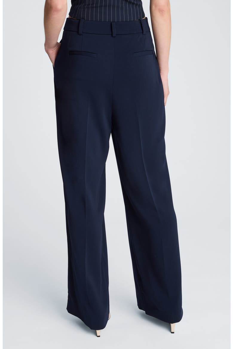 Double Pleated High Waist Wide Leg Pants, Alternate, color, DARK NAVY