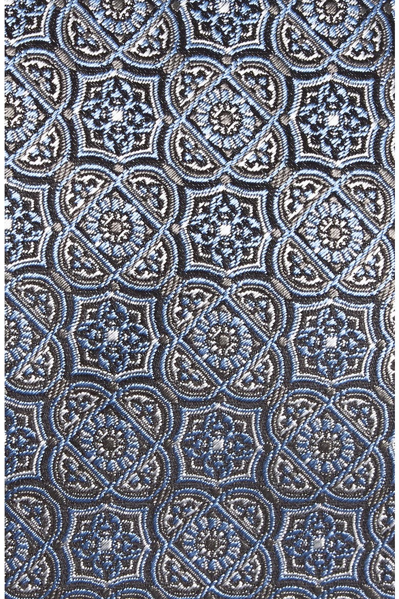 Medallion Jacquard Silk Tie, Alternate, color, CHARCOAL