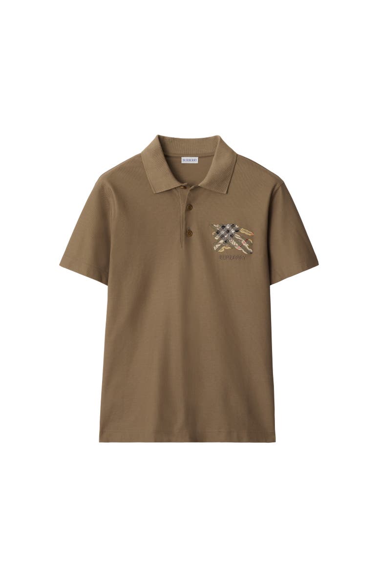 Burberry EKD Check Cotton Polo Shirt, Alternate, color, Clay Brown