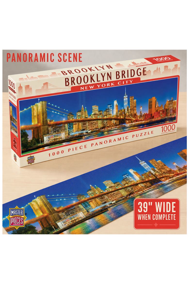 Brooklyn Bridge 1000pc Panoramic Puzzle, Alternate, color, Multicolor