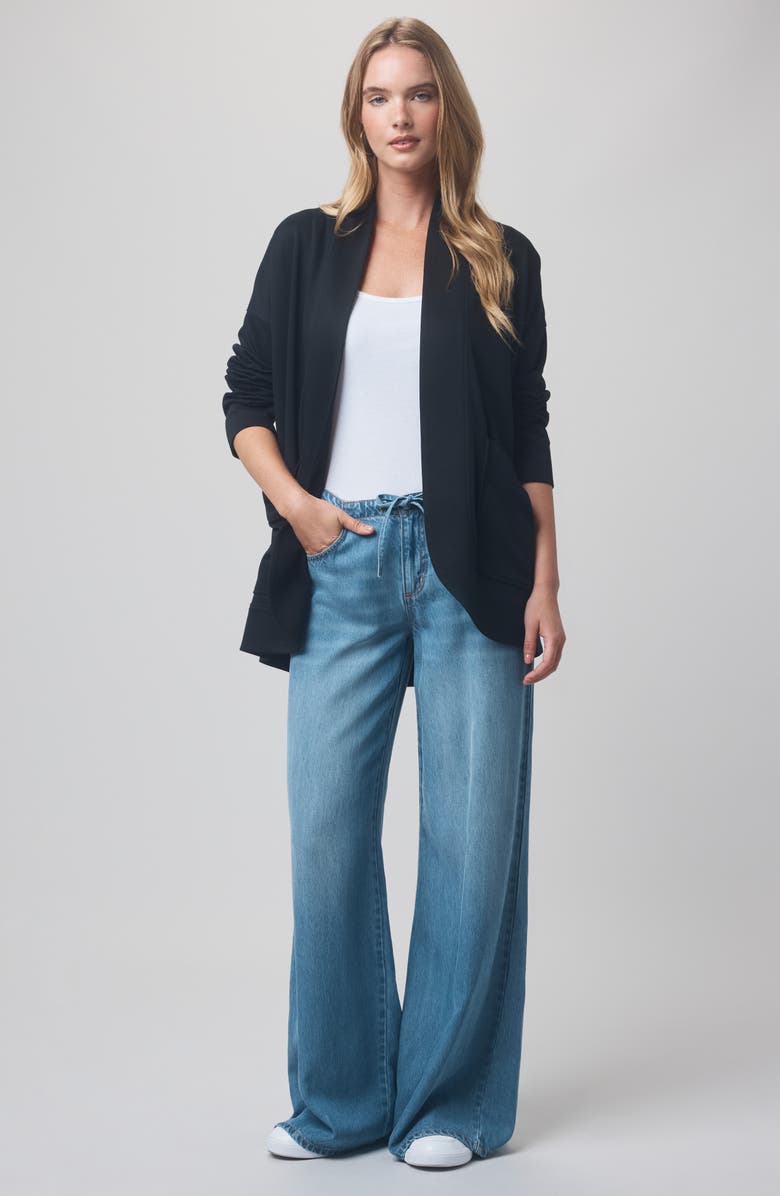 Splendid x @cellajaneblog Interlock Open Front Cardigan, Alternate, color, Black