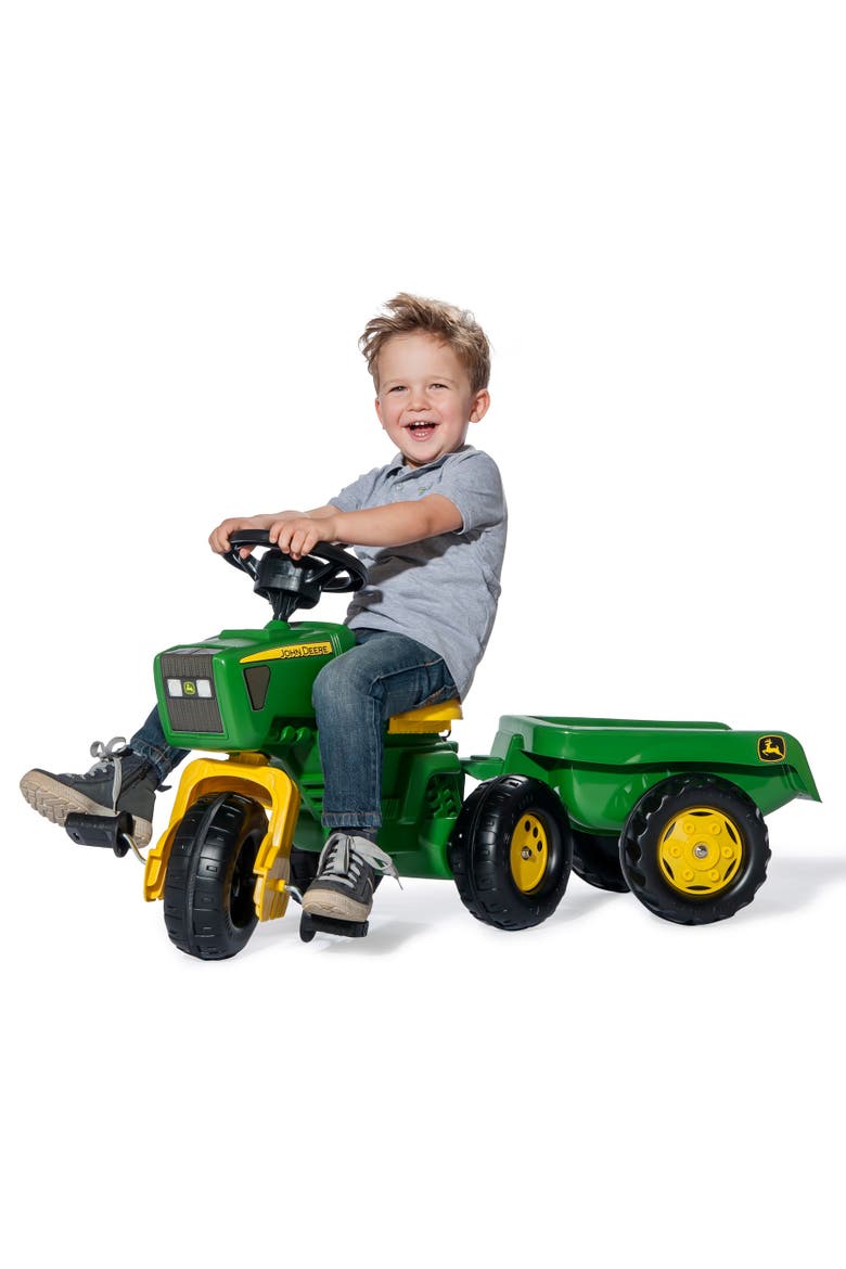 3 Wheel Trac w/Trailer, Alternate, color, Green/Yellow