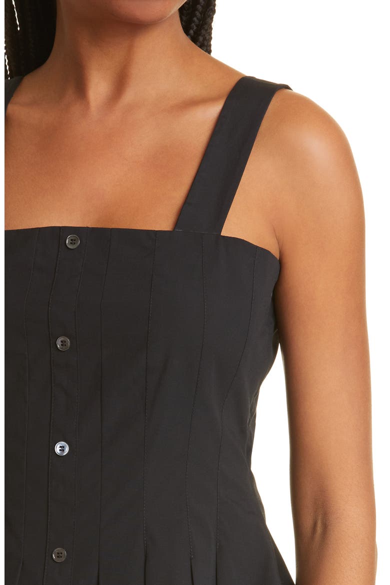 Laura Stretch Cotton Peplum Top, Alternate, color, BLACK