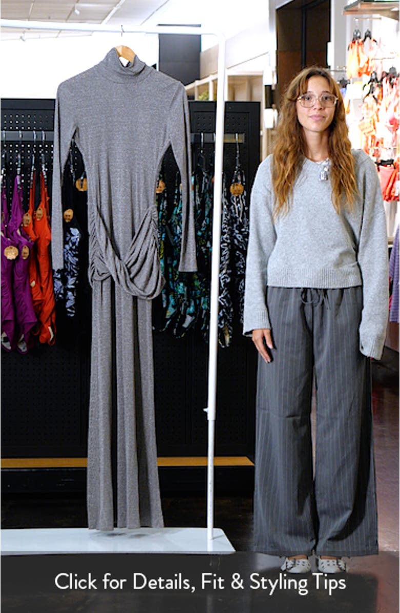 Anastasia Metallic Twist Front Long Sleeve Maxi Dress, sales video thumbnail