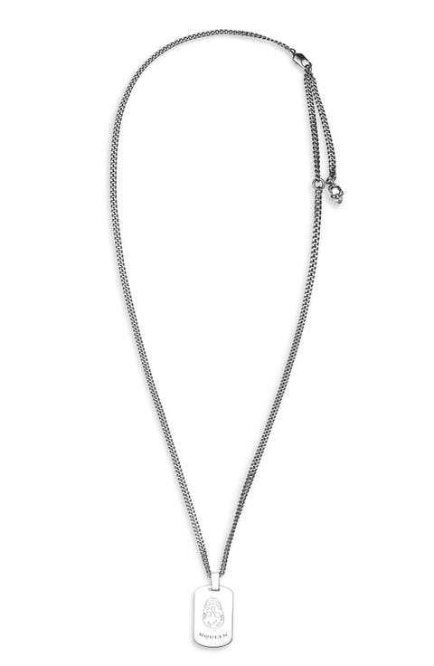 Skull Plate Pendant Necklace