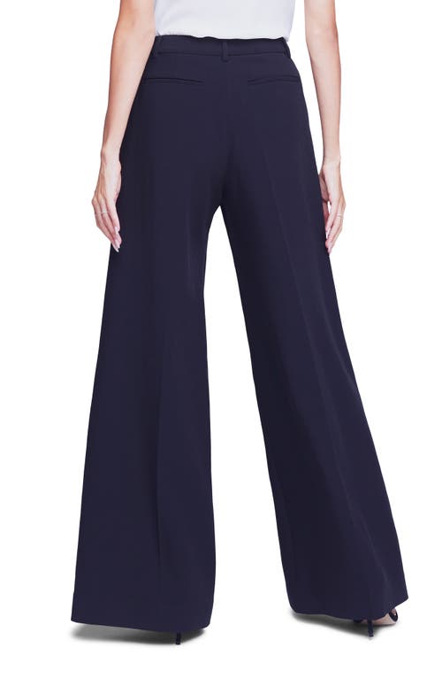 L Agence Luxe Lounge The Campbell High Rise Wide Leg Pant In Black