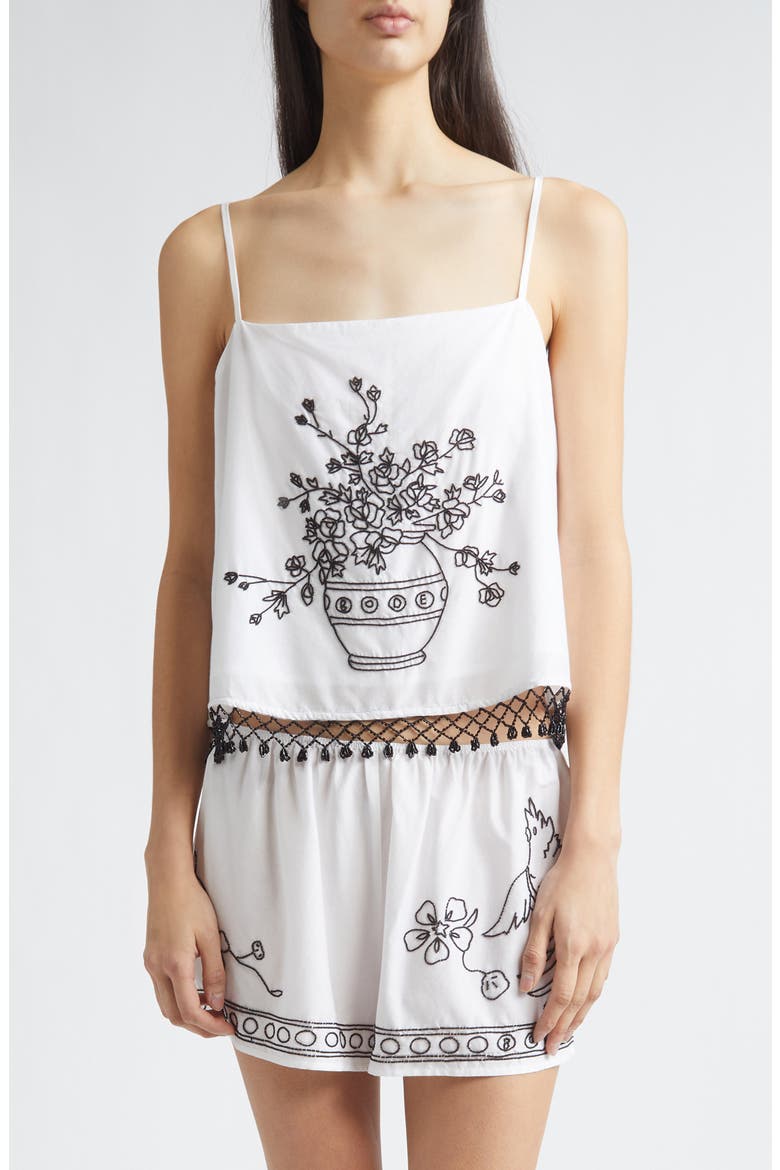 Beaded Rosebloom Tank, Main, color, WHITE
