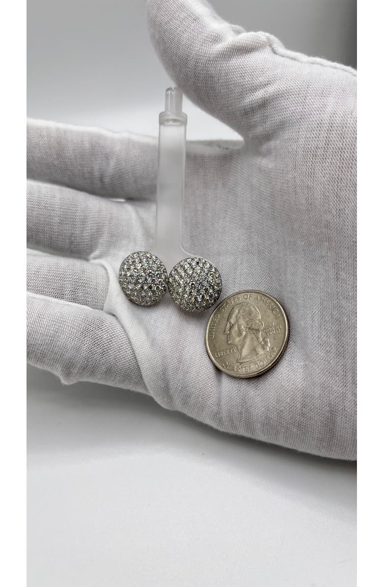 Haus of Brilliance 18K White Gold 3 1/2 Cttw Diamond Composite Disc Stud Earrings, Alternate, color, White