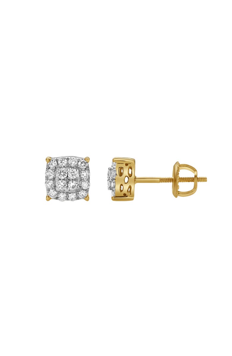 LuvMyJewelry Virelle 10K Yellow Gold Cluster Diamond Unisex Earrings - 0.31 Cts, Main, color, 10K Yellow Gold