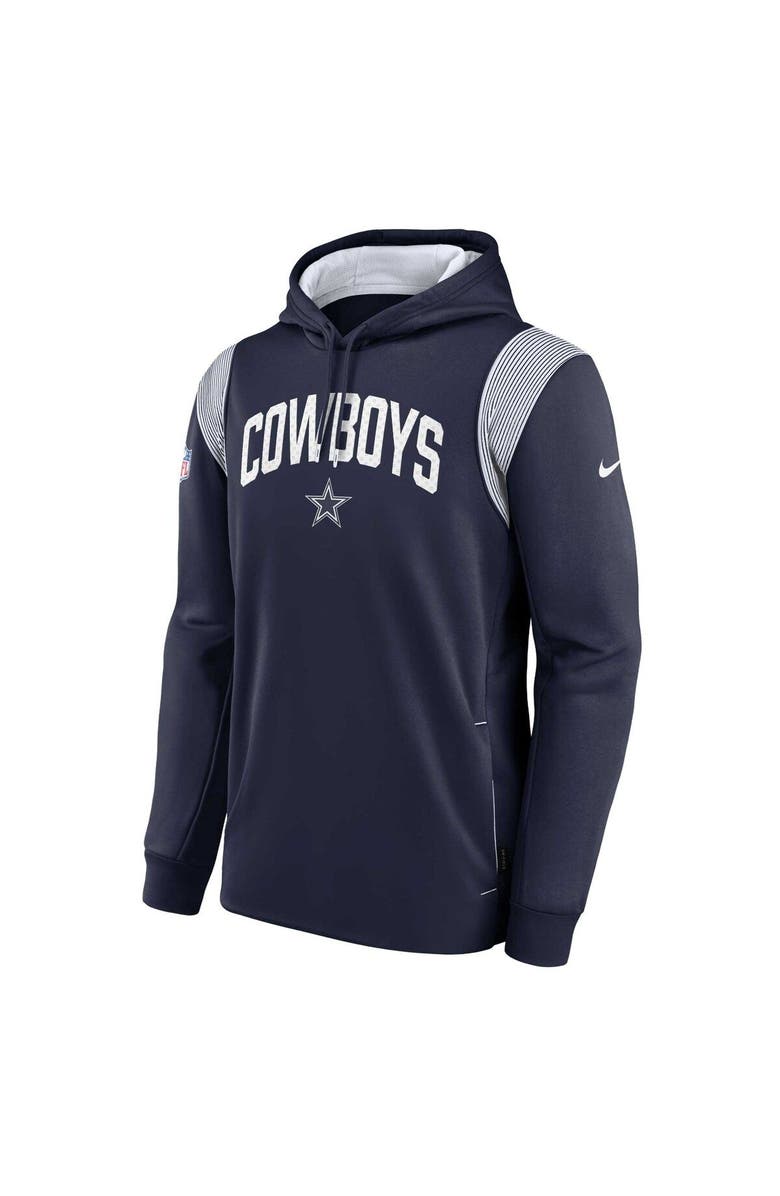 Nike Men's Nike Navy Dallas Cowboys Sideline Athletic Stack Performance Pullover Hoodie, Alternate, color,
