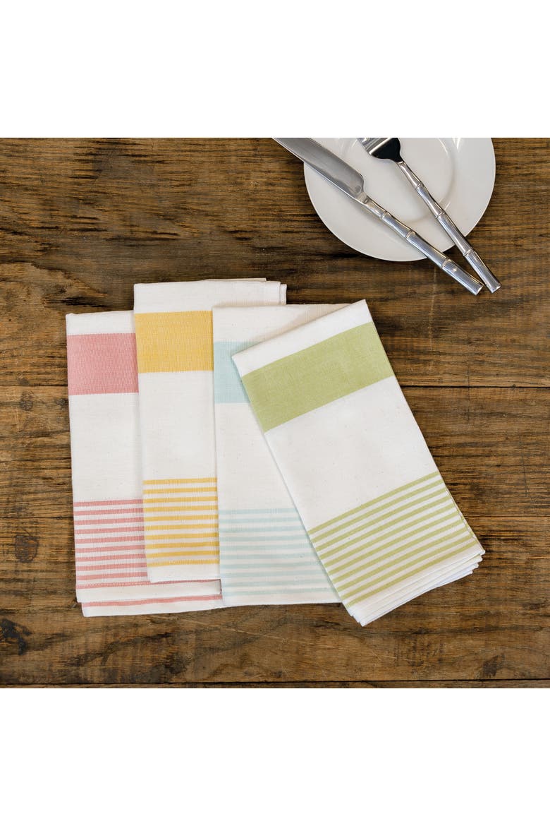Classic Stripe Cotton Kitchen Towel, Alternate, color, Green