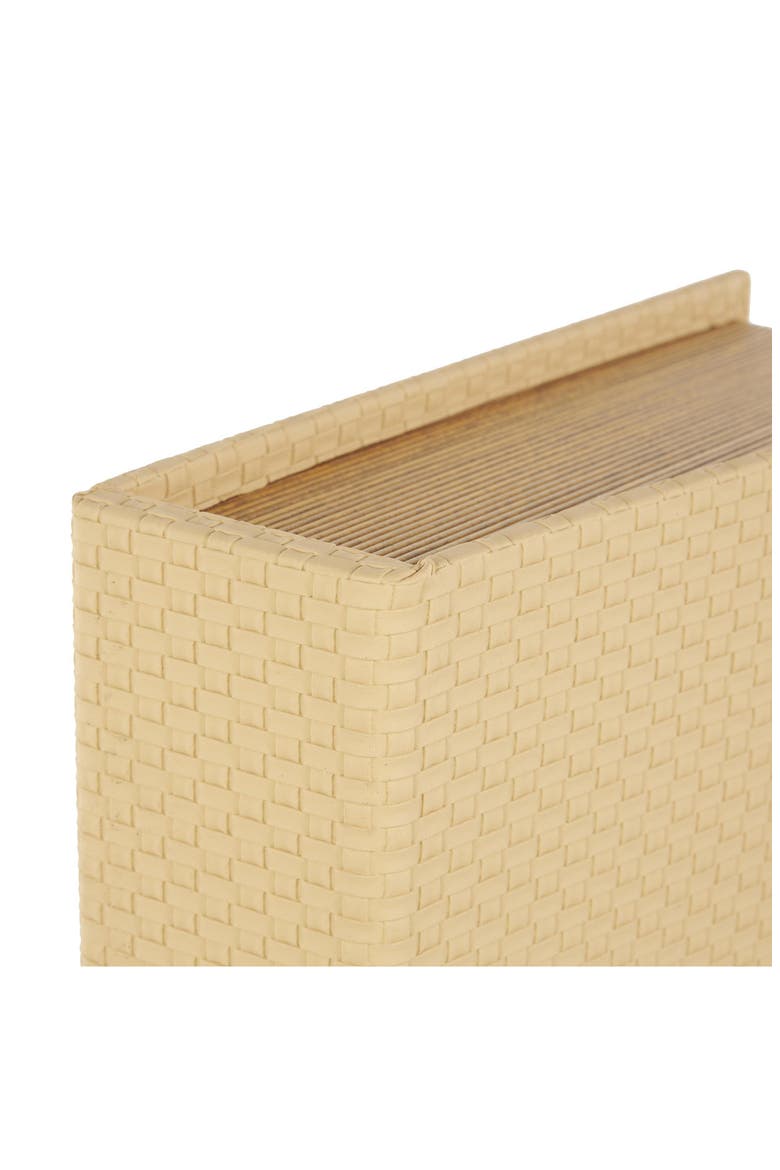 Bohemian Faux Leather Set of 3 Book Box, Alternate, color, CREAM