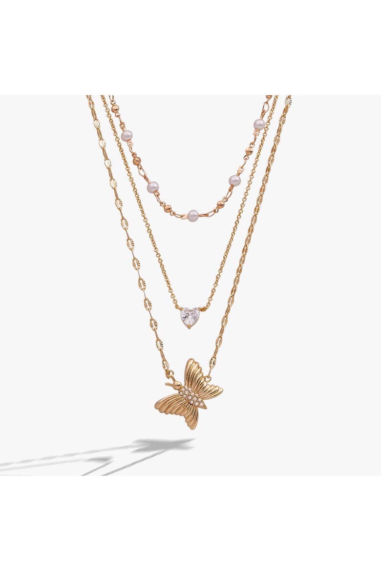 Festival Stranded Butterfly necklace, Main, color, Gold