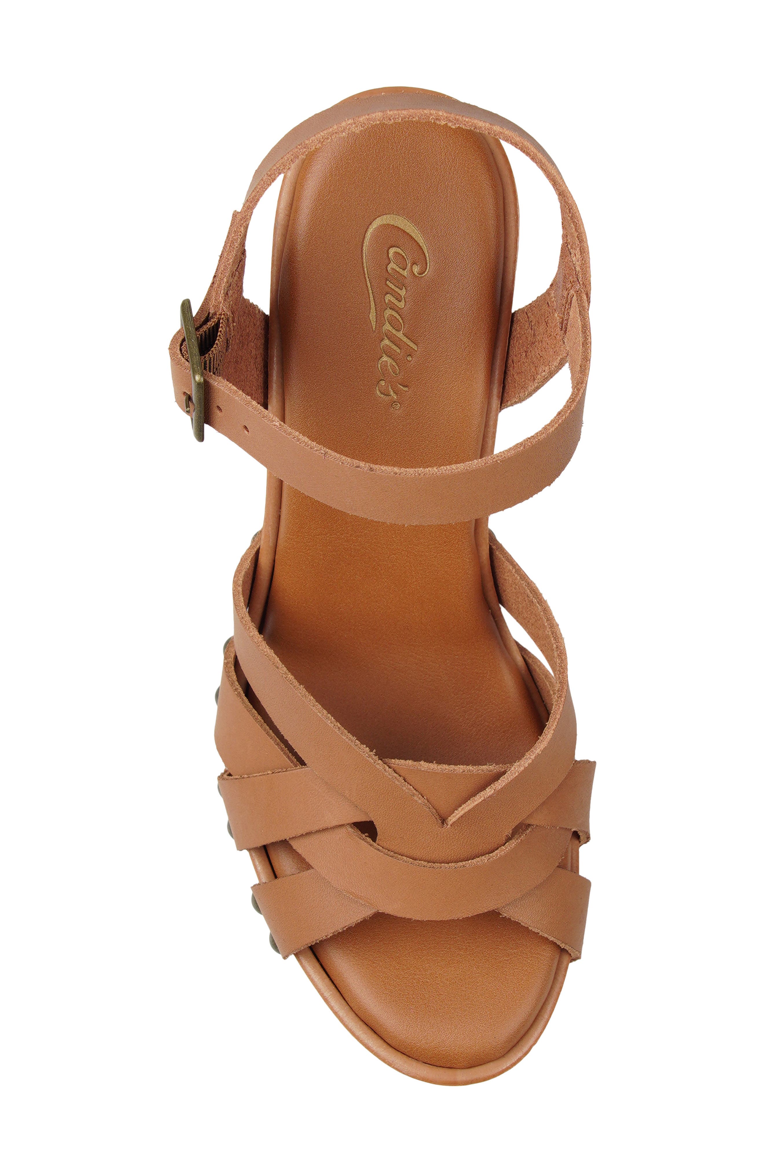 Gia Ankle Strap Platform Sandal, Alternate, color, TAN LEATHER