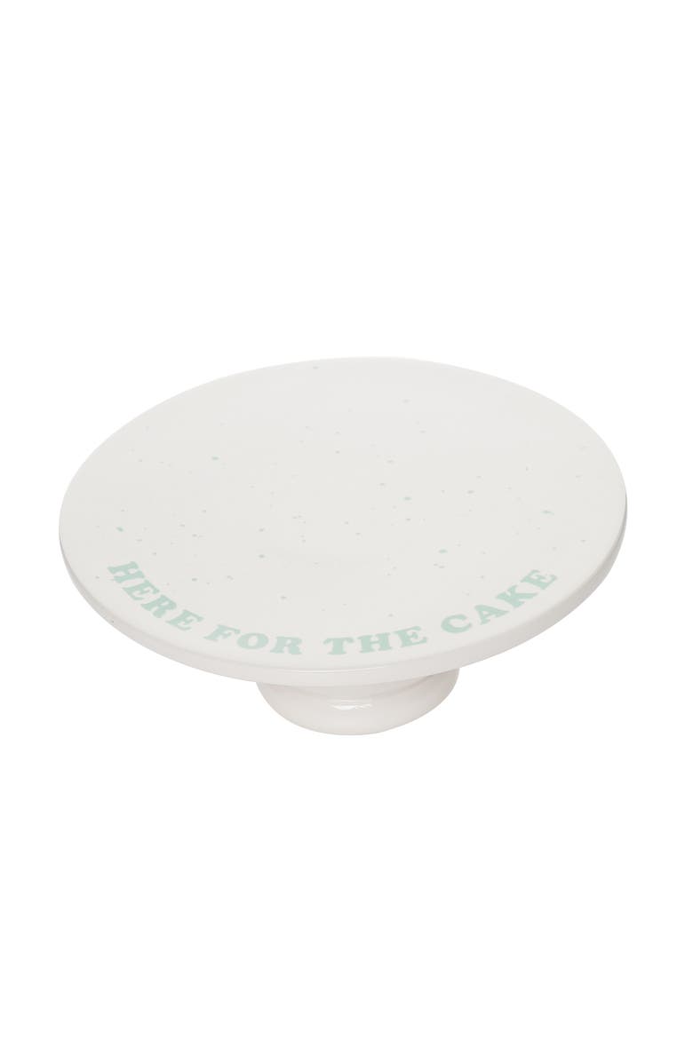 For The Cake Ribbed Cer Pedestal Ceramic White, Main, color, White