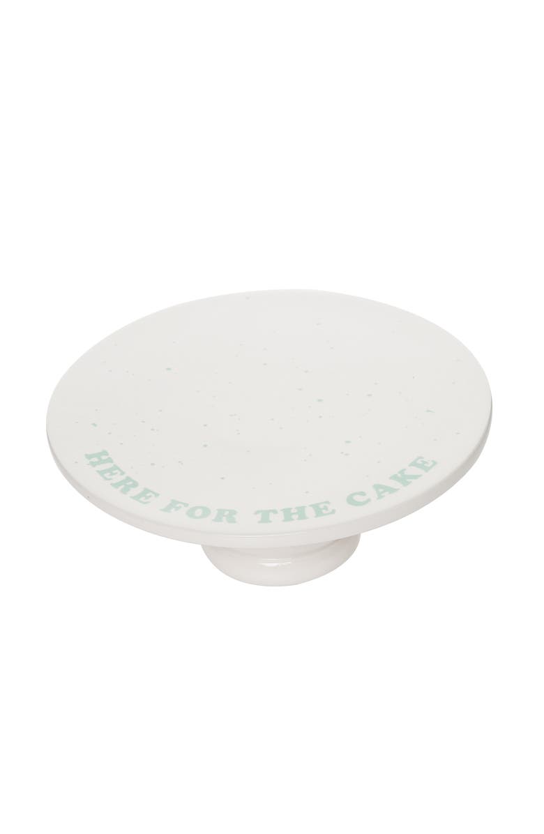 Totalee Gift For The Cake Ribbed Cer Pedestal Ceramic White, Main, color, White