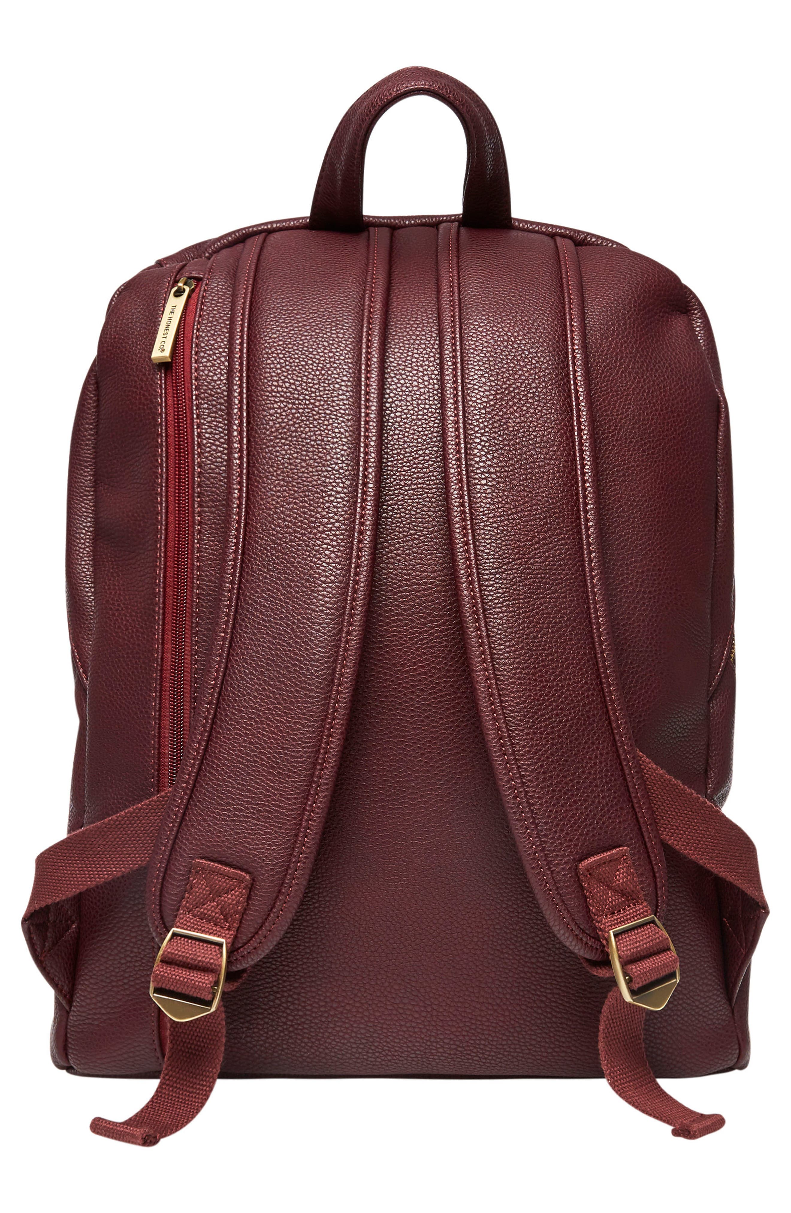The Honest Company 'City' Faux Leather Diaper Backpack, Alternate, color, 