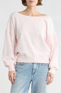 Abound Lace Trim One-Shoulder Sweatshirt