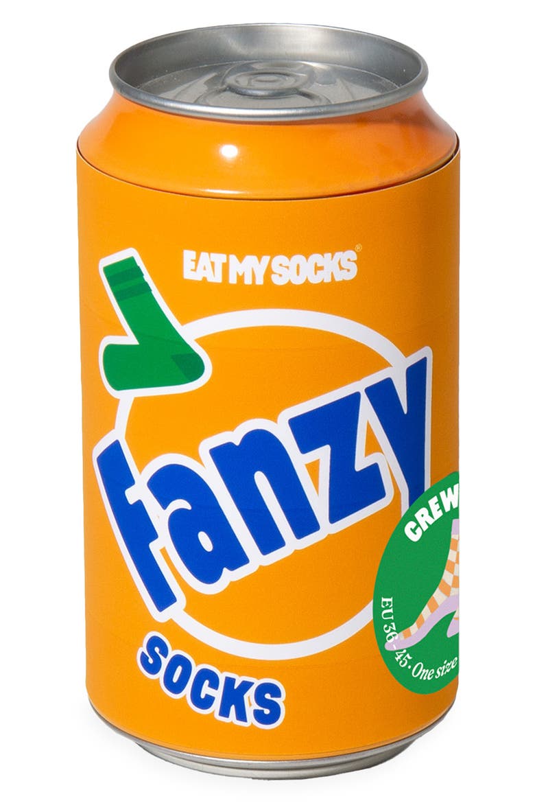 Fanzy 3D Crew Socks, Alternate, color, MULTICOLOR ORANGE