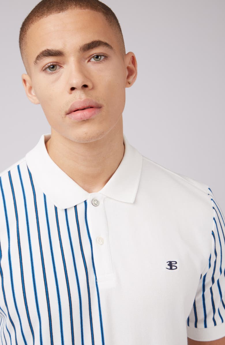 Ben Sherman Vertical Stripe Piqué Polo, Alternate, color, 